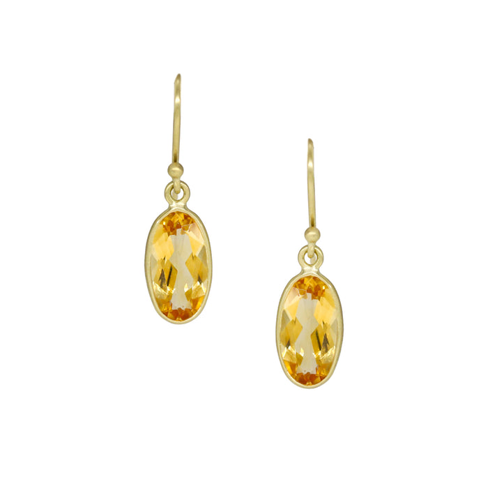 Citrine Eclipse Earrings in Yellow Gold