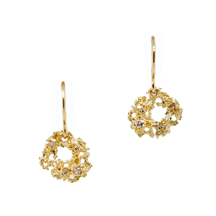 Nebula Diamond Drop Earrings in Yellow Gold