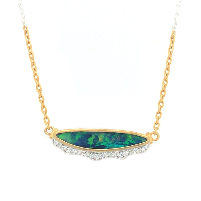 Ocean Smiles Opal and Diamond Necklace