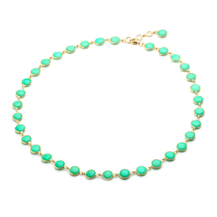 Chakra Chrysoprase Necklace in Yellow Gold
