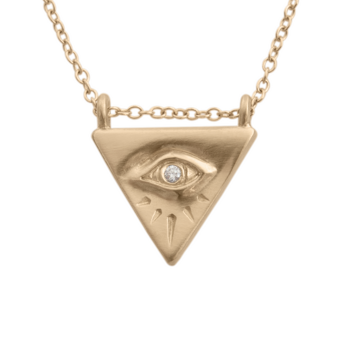 Diamond Evil Eye Pendant in Yellow Gold