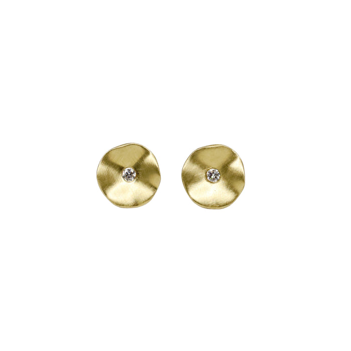 Seed Diamond Stud Earrings in Yellow Gold
