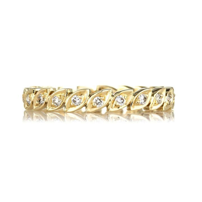 The Feuille Diamond Band in Yellow Gold