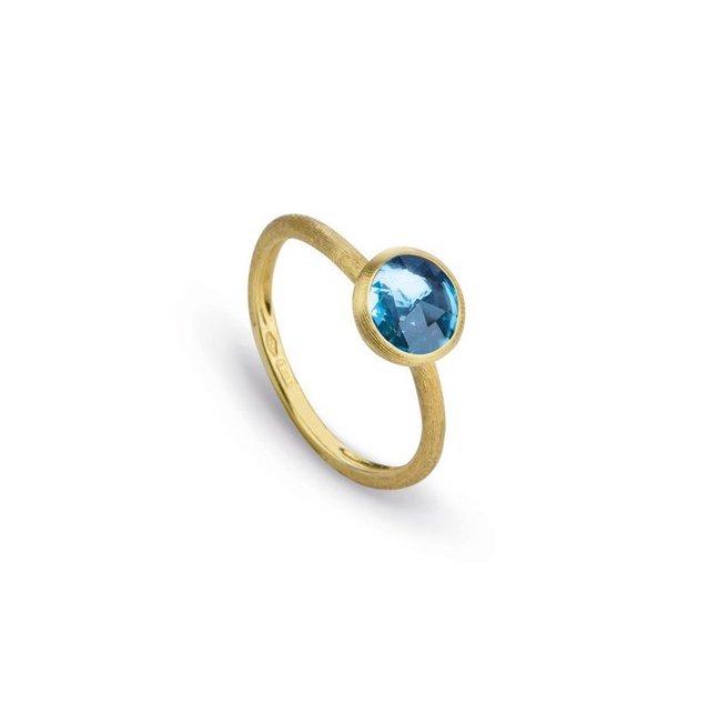 Jaipur Blue Topaz Stackable Ring in Yellow Gold