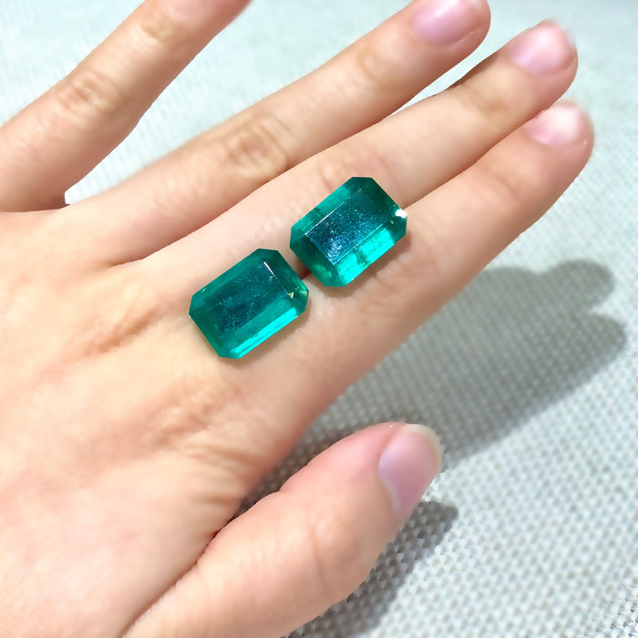Large Emerald Cut Emerald (Available as Pair)