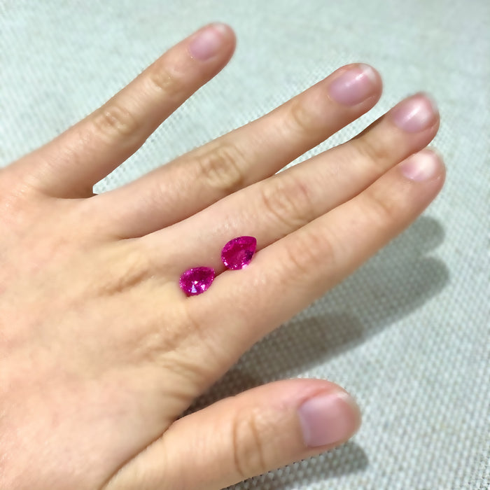 Pear Shaped Hot Pink Sapphire (Available as Pair)