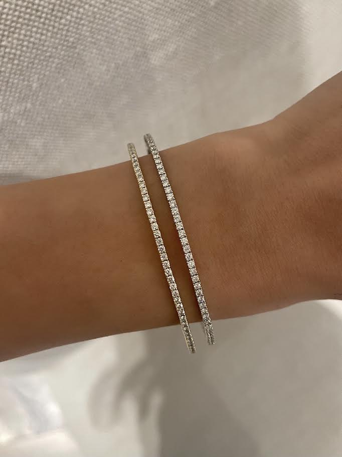 Diamond Flexible Bracelet in White Gold