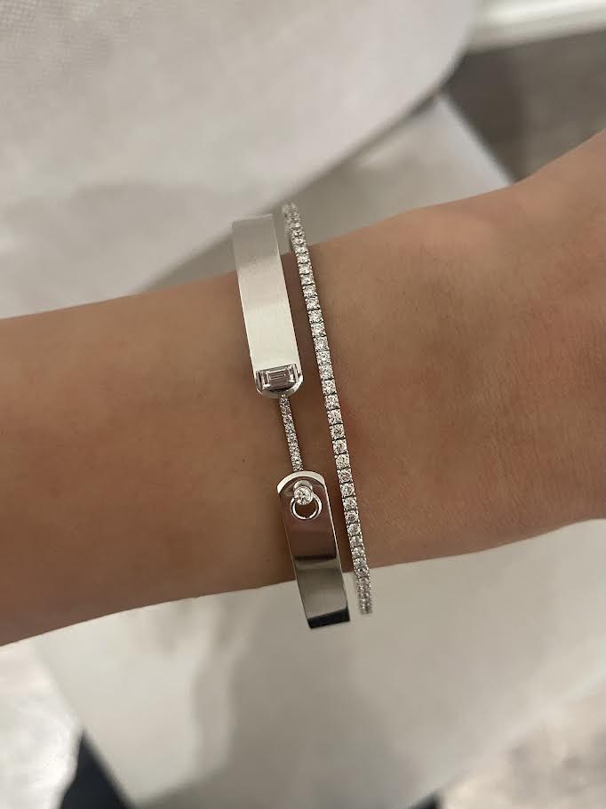 Diamond Flexible Bracelet in White Gold