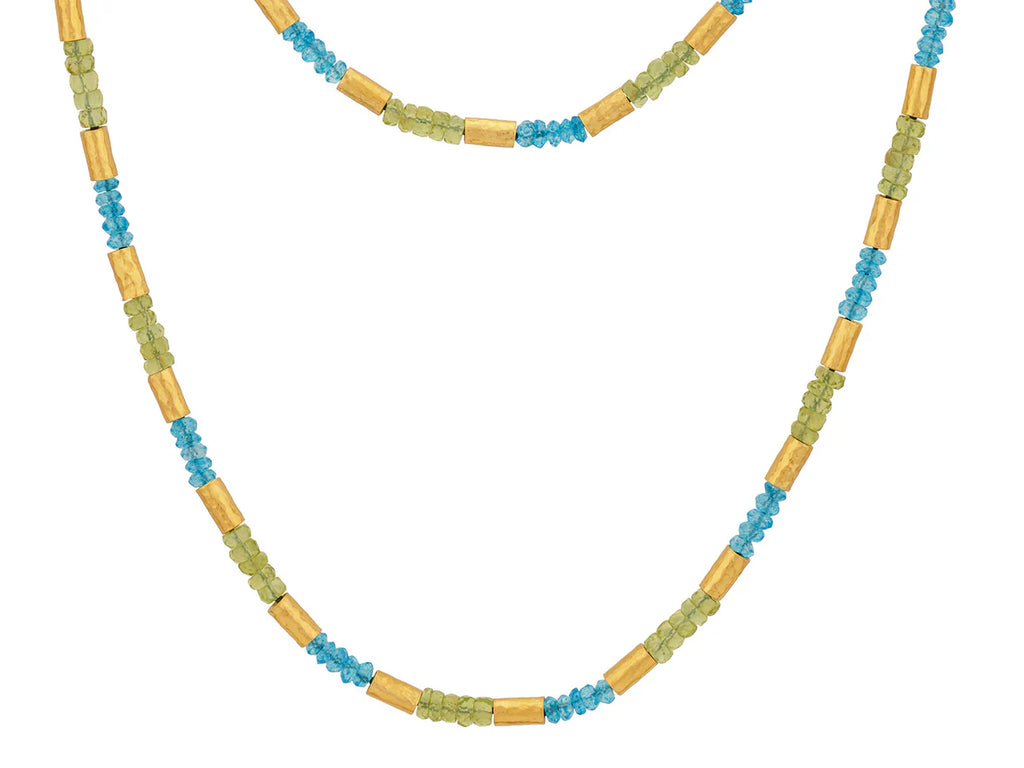 Vertigo Multi-Stone Beaded Necklace in Yellow Gold