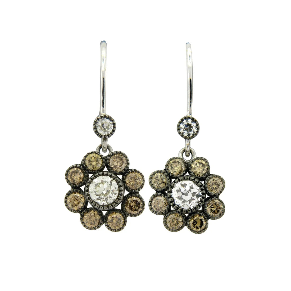 Rosetta Champagne Diamond Drop Earrings