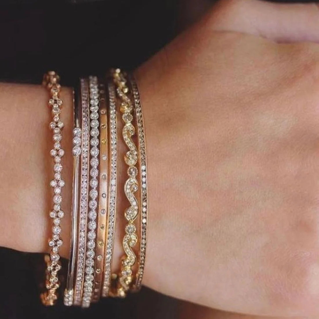 Channel White Diamond Bangle in White Gold