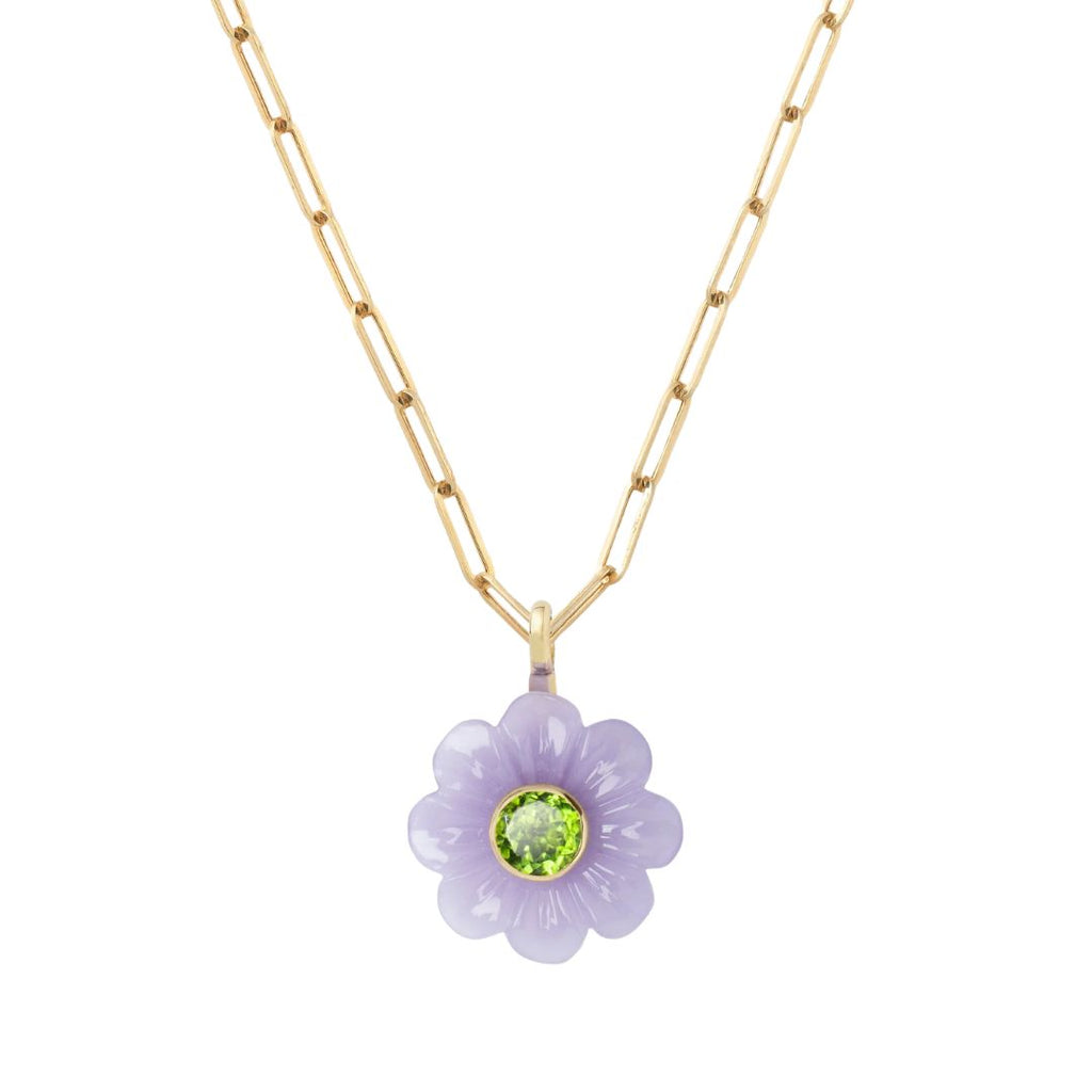 Daisy Flower Pendant in Yellow Gold