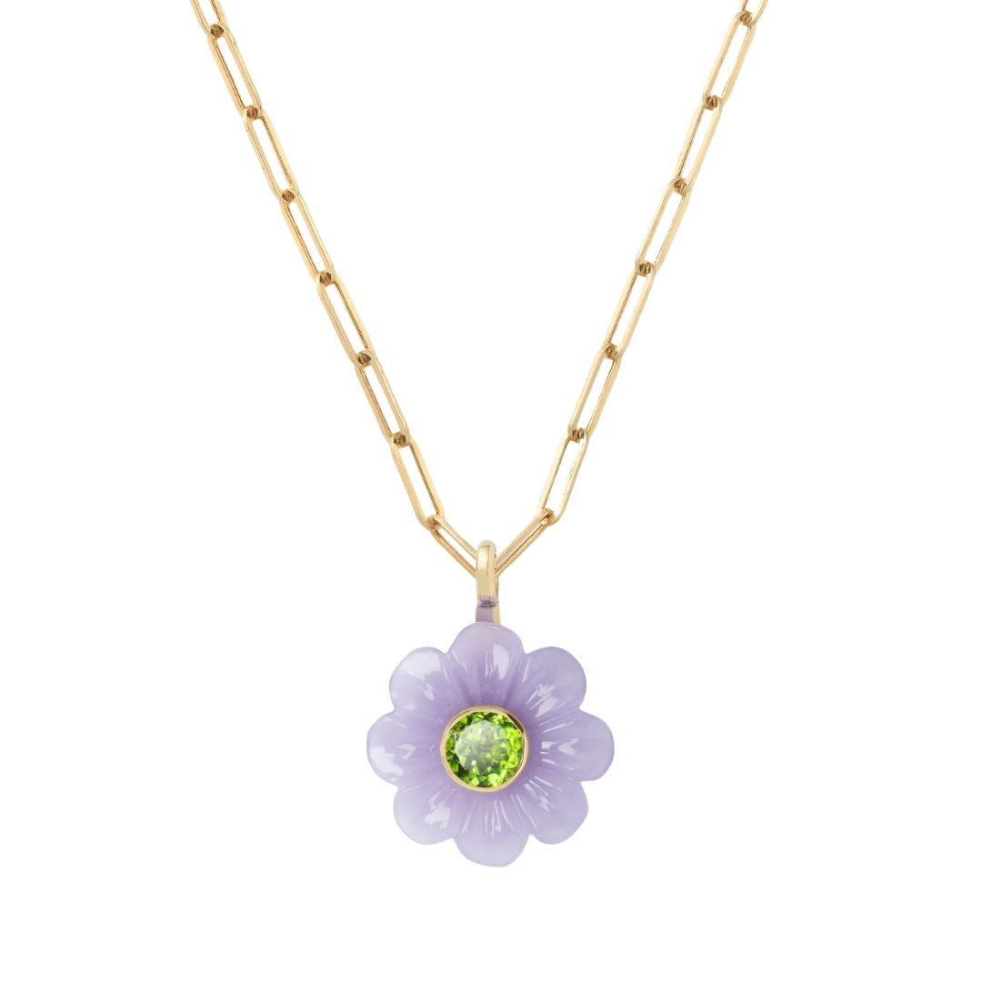 Daisy Flower Pendant in Yellow Gold