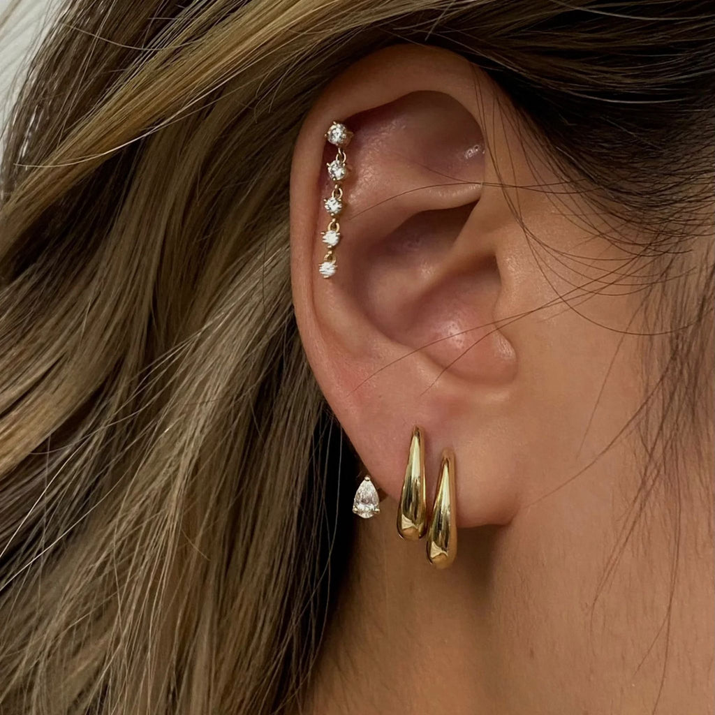 Eros Floating Huggies in Yellow Gold