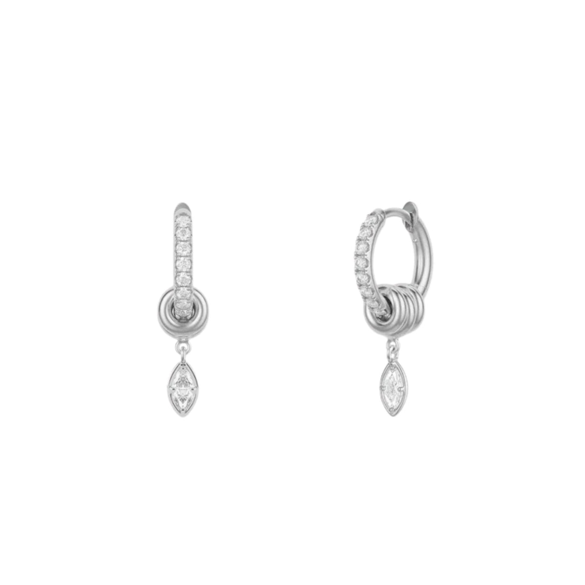 Zahra Marquise Pave Earrings in Sterling Silver