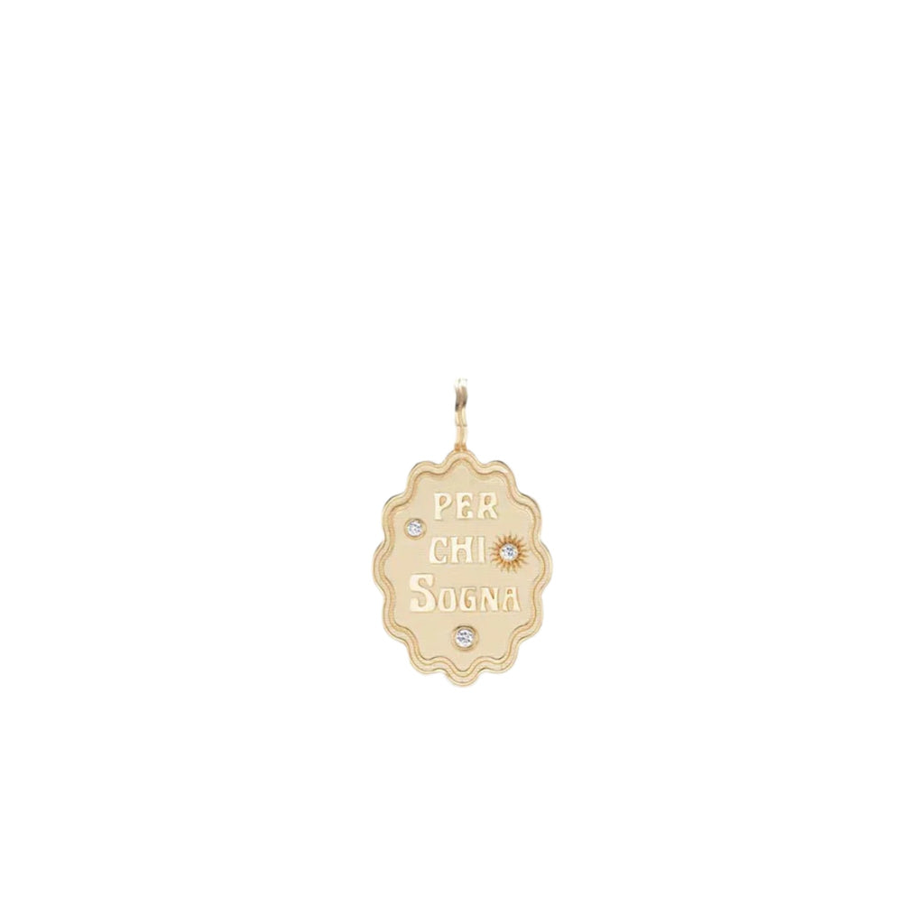 Per Chi Sogna Mini Oval Charm in Yellow Gold