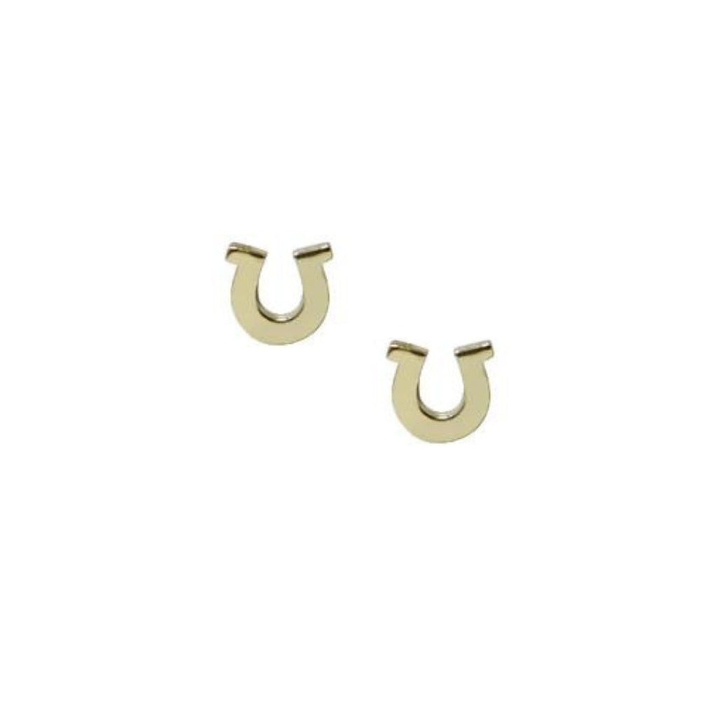 Horse Shoe Studs in Yellow Gold
