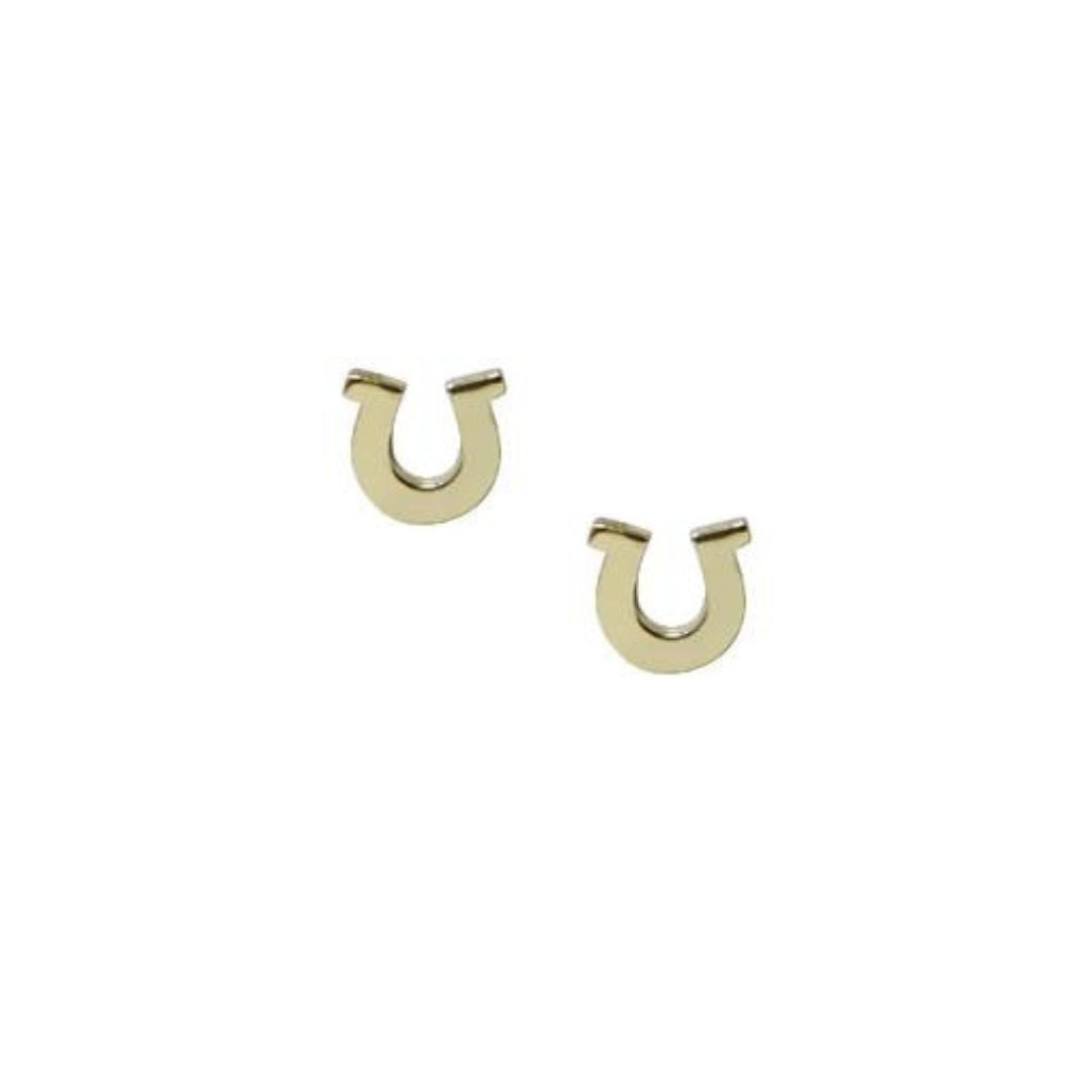 Horse Shoe Studs in Yellow Gold