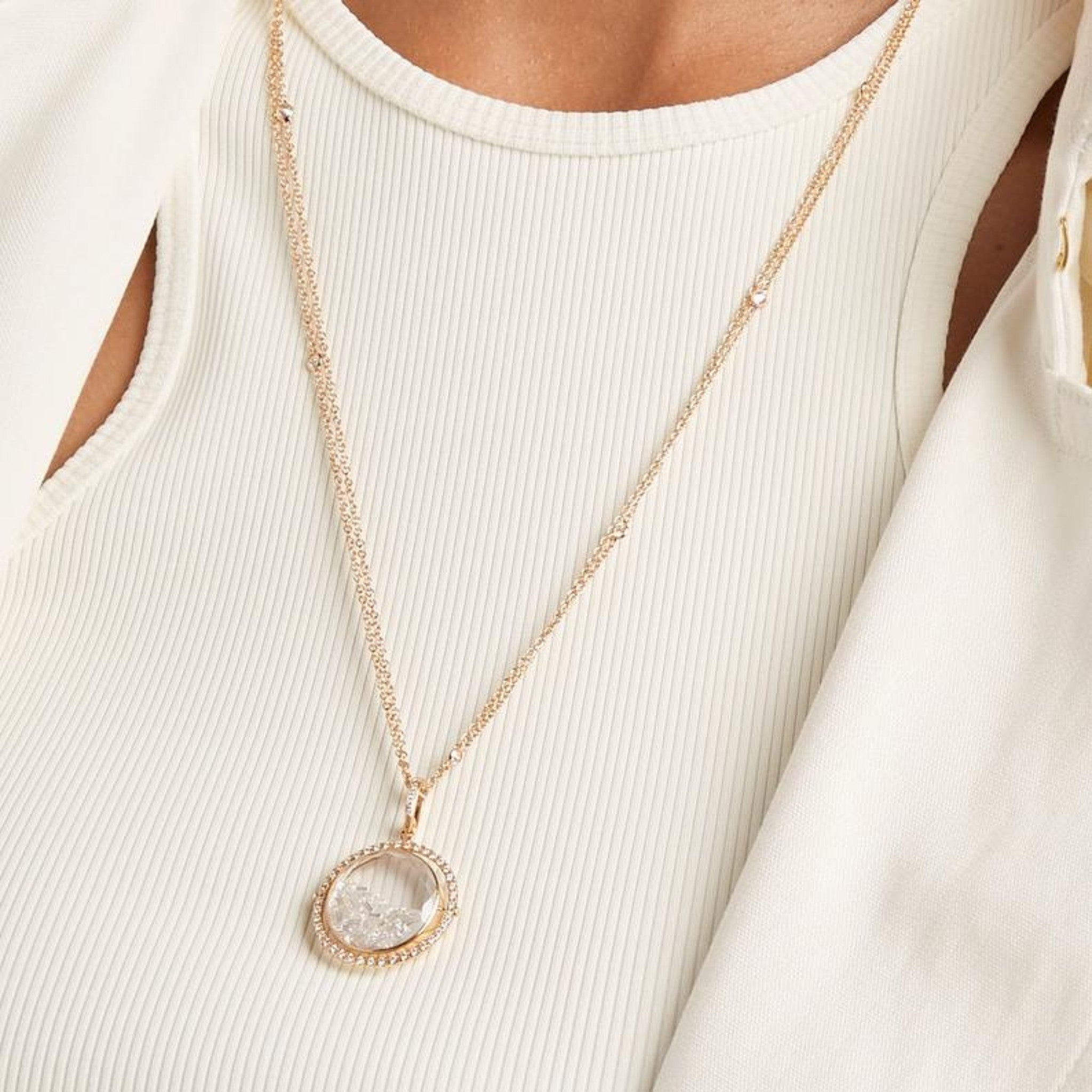 Halo 20 Necklace in Yellow Gold