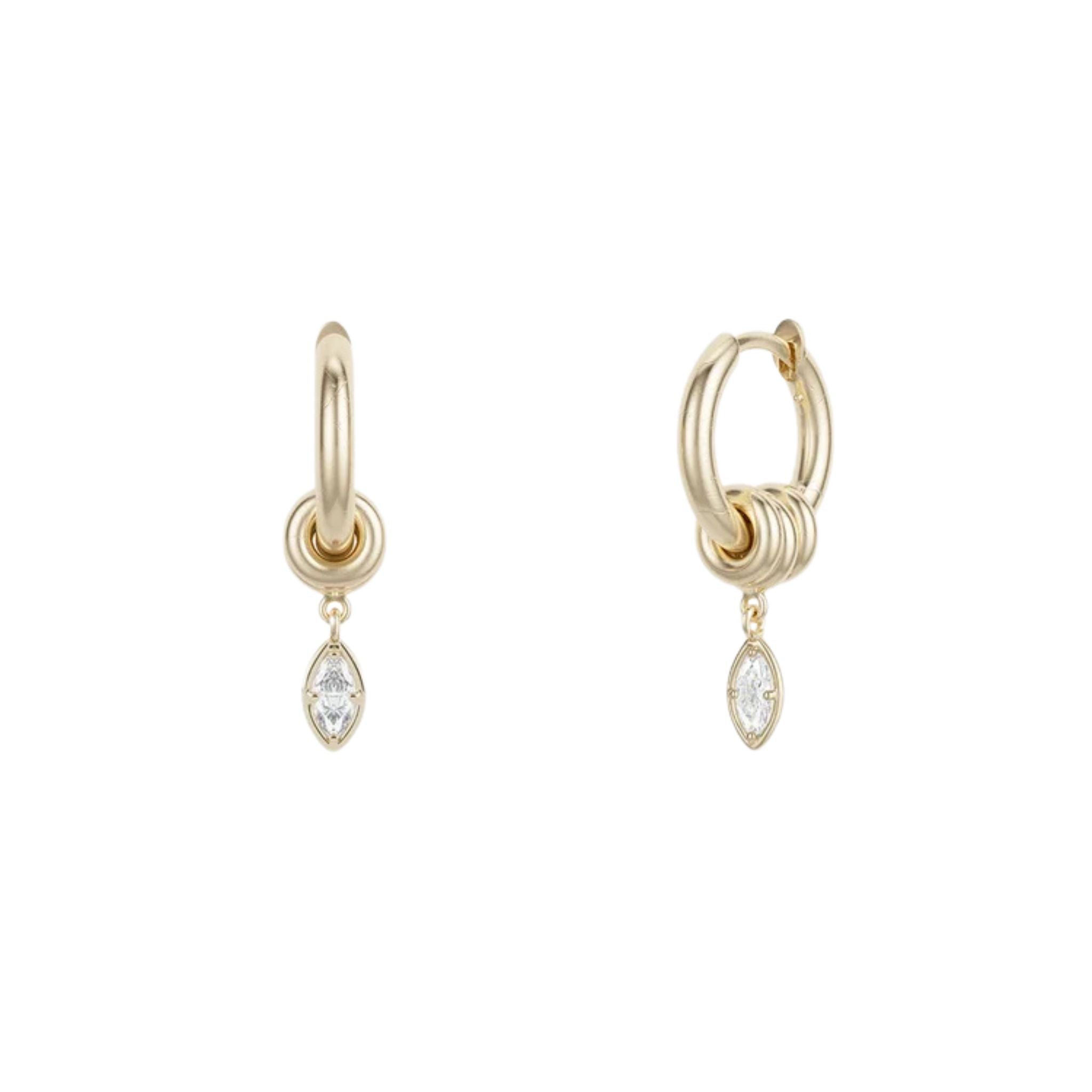 Zahra Marquise Earrings in Yellow Gold