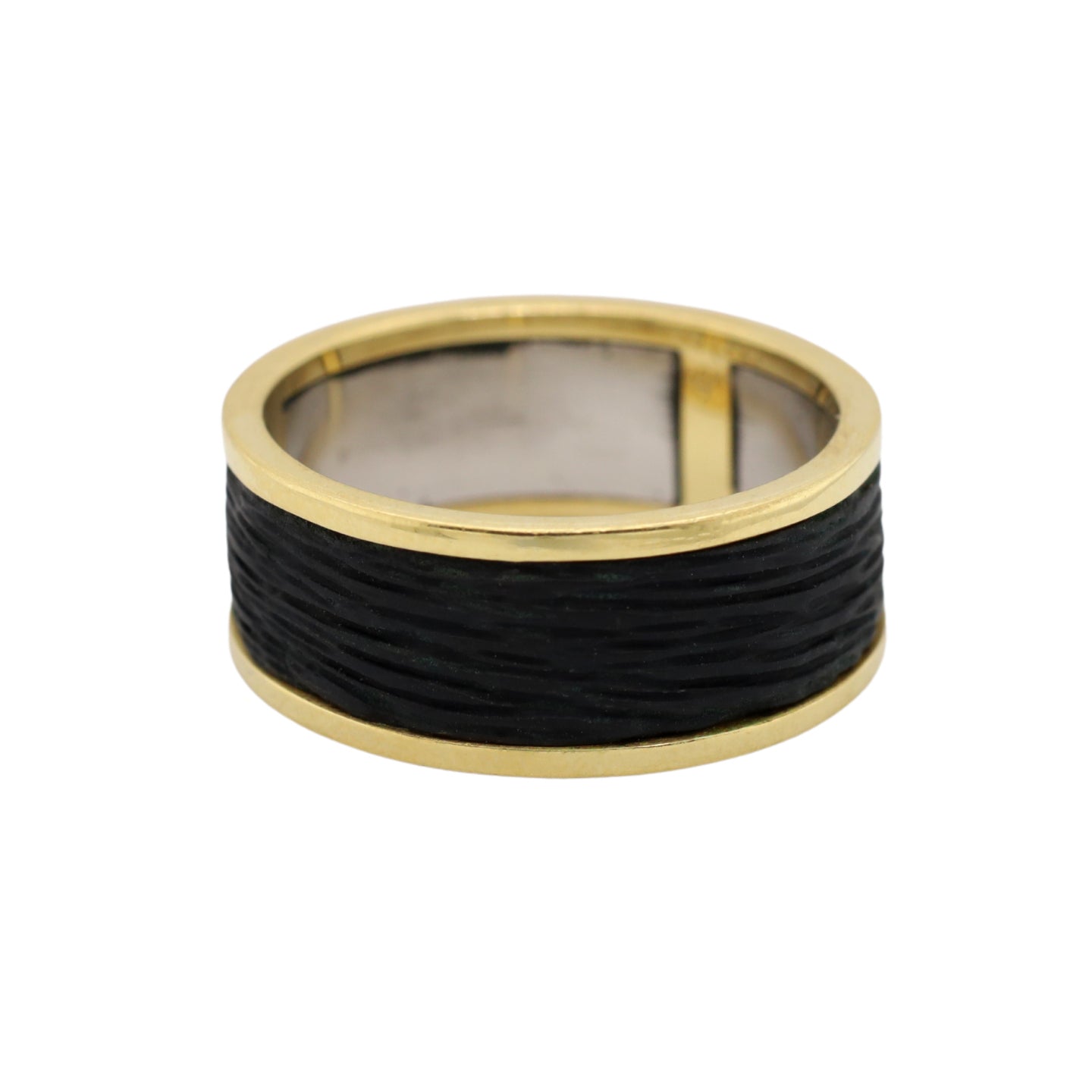 Pebble Heavy Wide Band in Yellow Gold and Cobalt Chrome