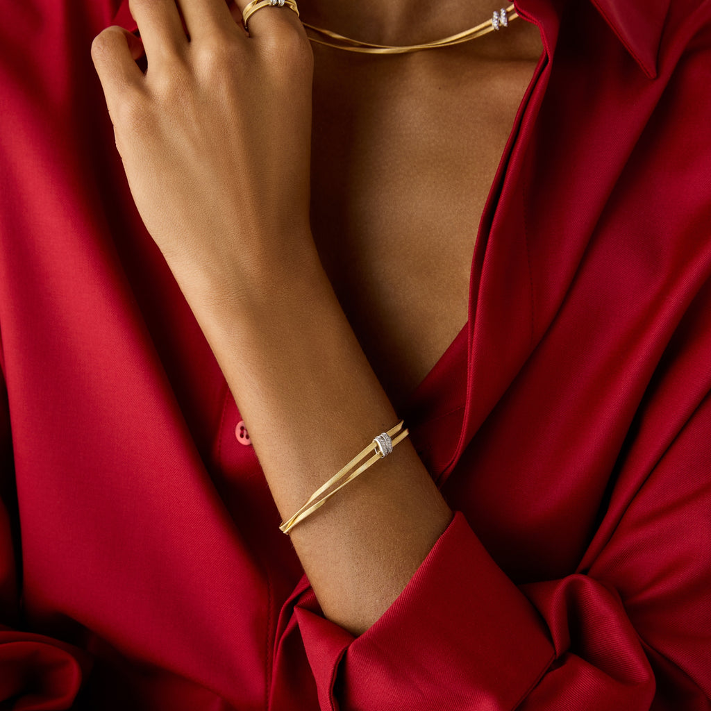 Marrakech Diamond Bracelet in Yellow Gold and White Gold