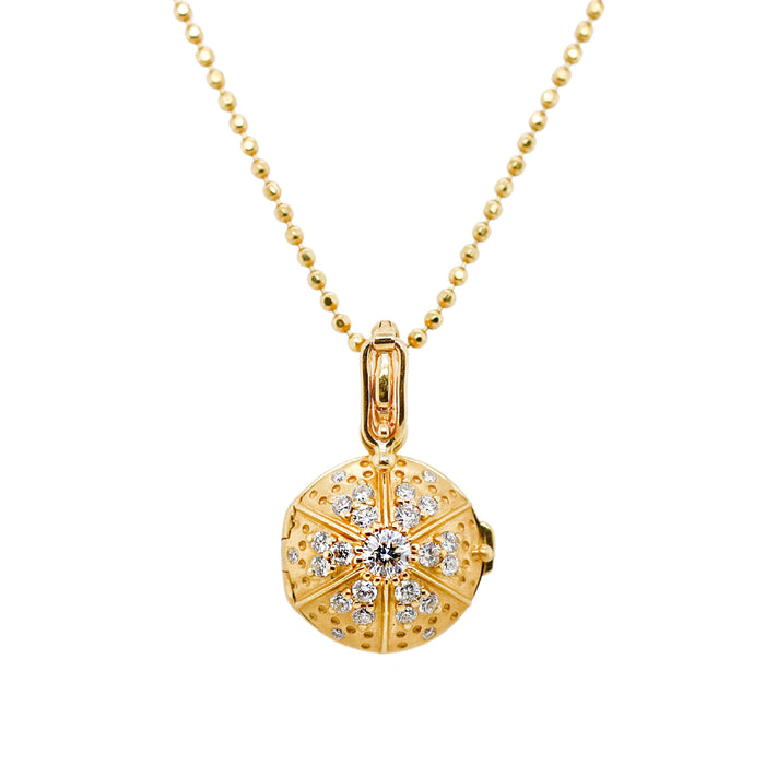 Diamond Locket Necklace in Yellow Gold