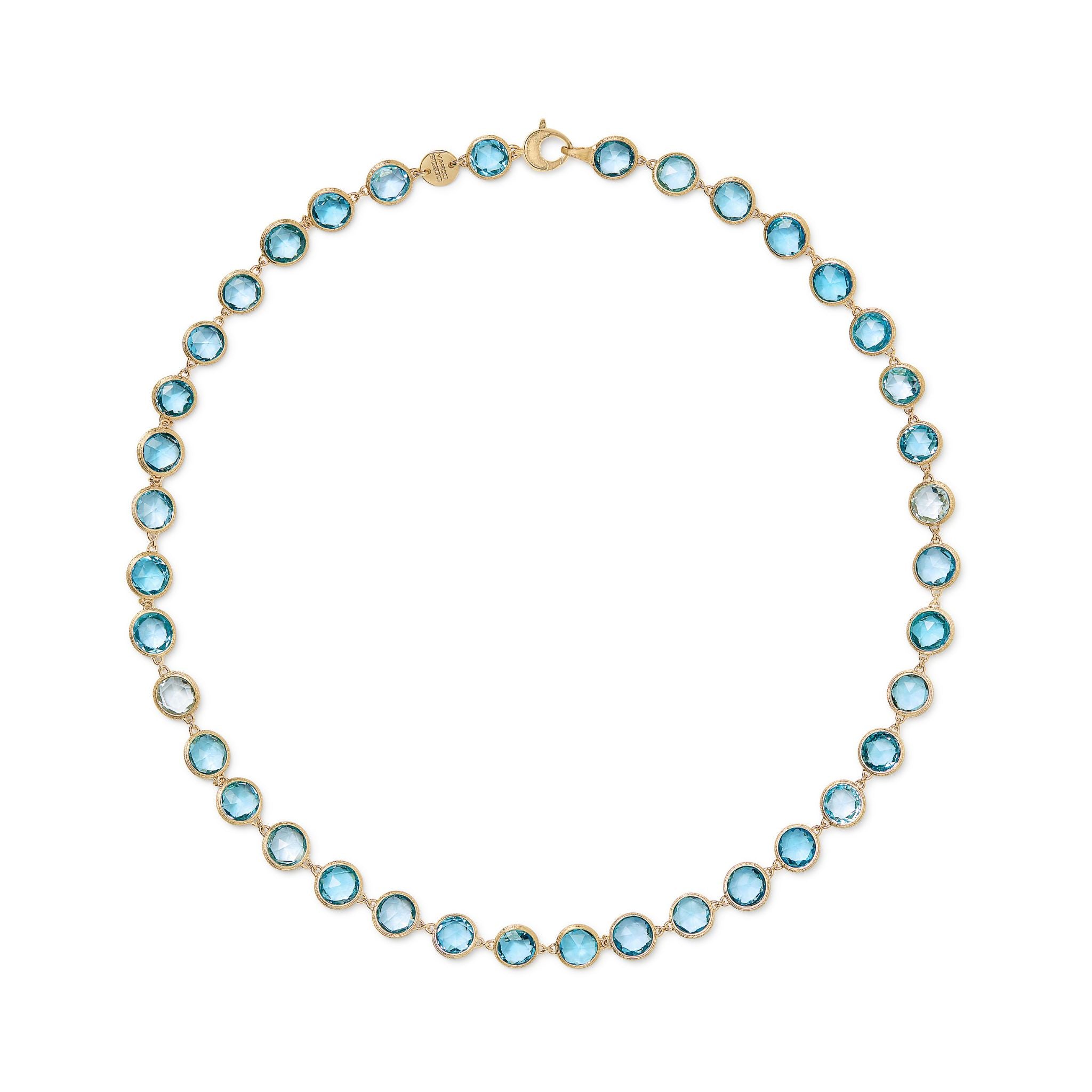 Jaipur Blue Topaz Necklace in Yellow Gold