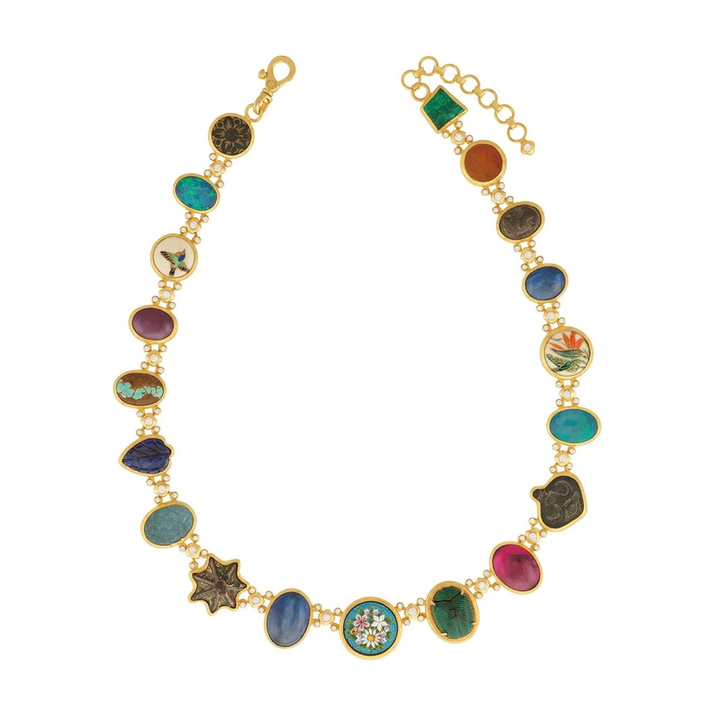 Antiquities One-of-a-Kind Mixed Artifacts Rivière Link Necklace in Yellow Gold