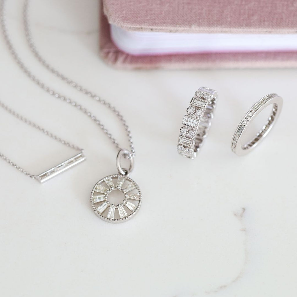 Modern Heritage White Diamond Band in White Gold