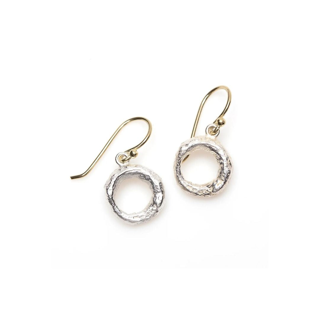 Organic Donut Drops in Sterling Silver