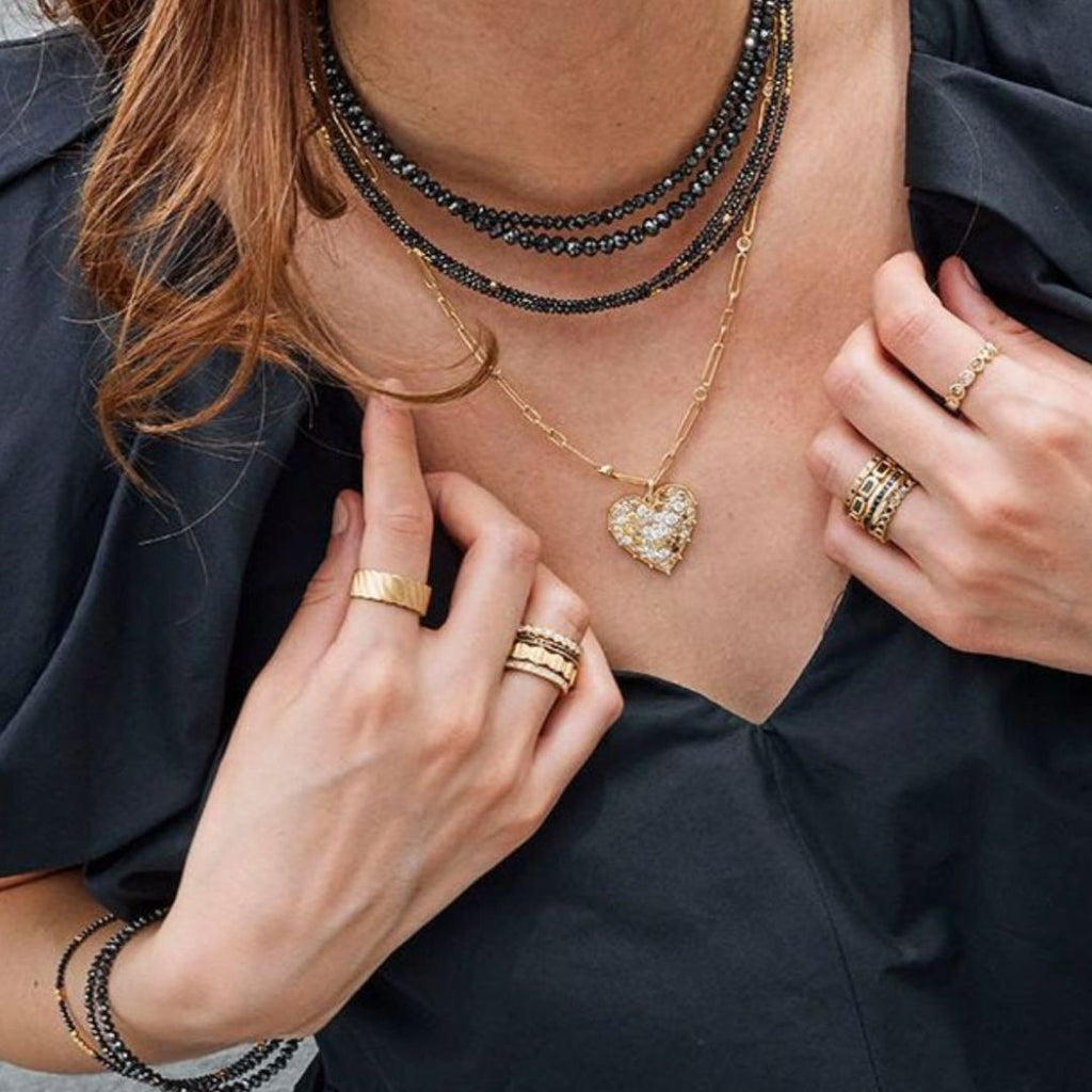 Noir Black Diamond and Gold Necklace