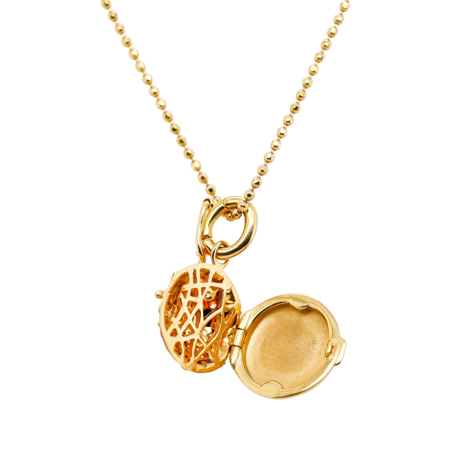 Diamond Locket Necklace in Yellow Gold