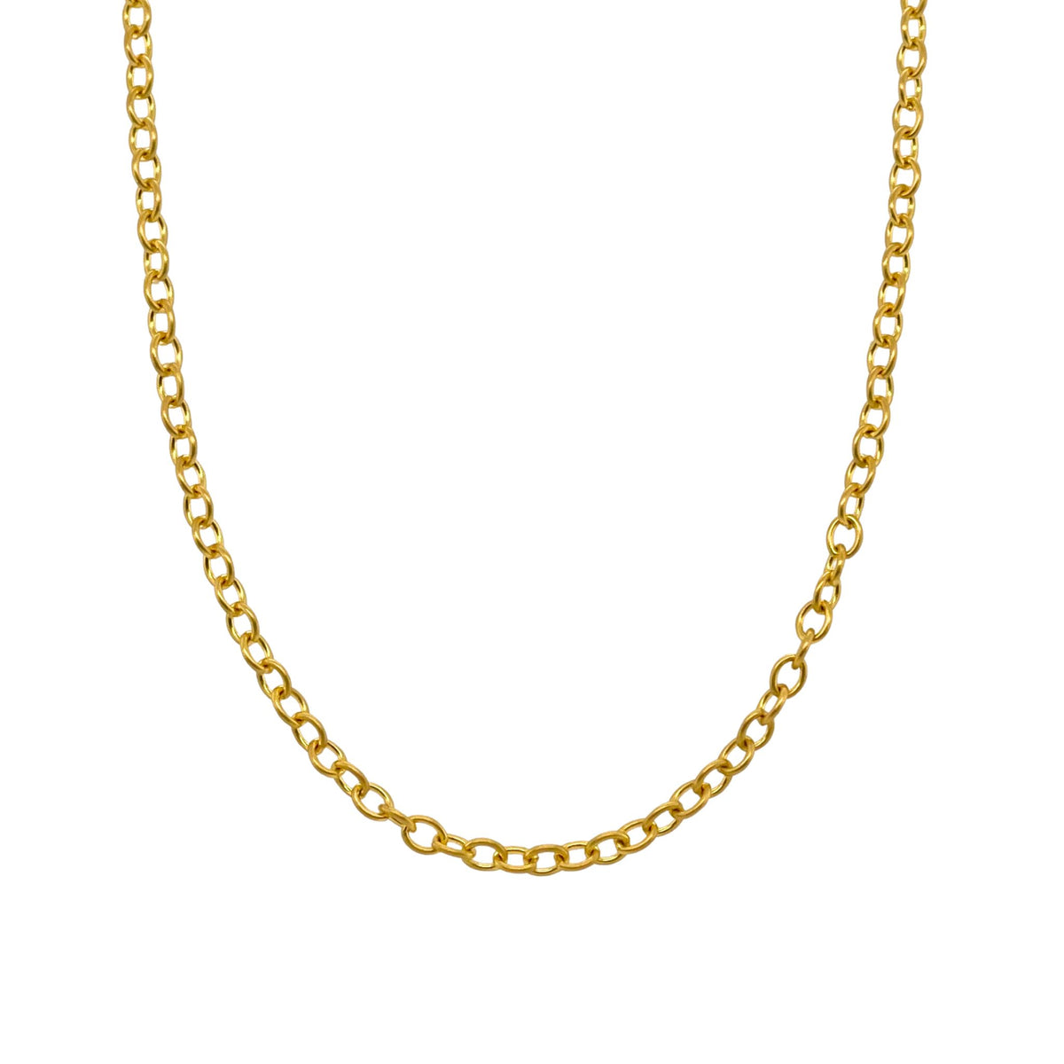 Mini Oval Link Chain in Yellow Gold