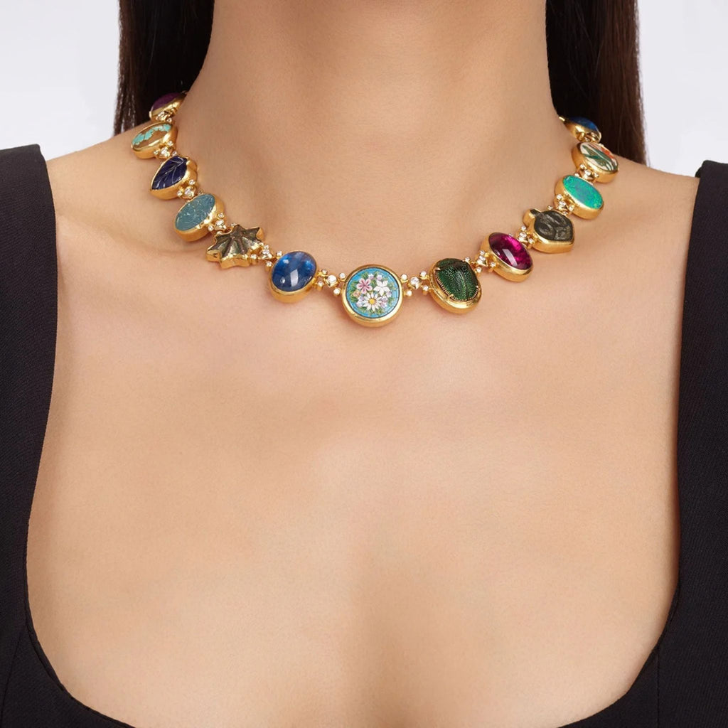 Antiquities One-of-a-Kind Mixed Artifacts Rivière Link Necklace in Yellow Gold