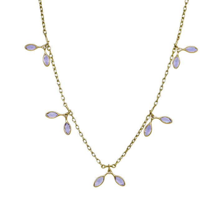 Tanzanite and Diamond Necklace in Yellow Gold