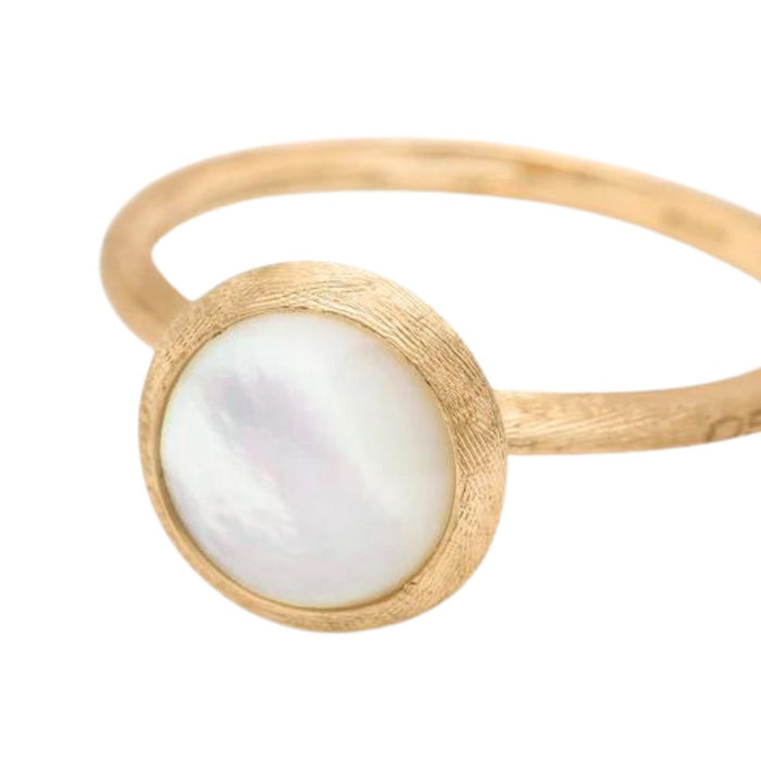 Jaipur Mother of Pearl Stackable Ring in Yellow Gold
