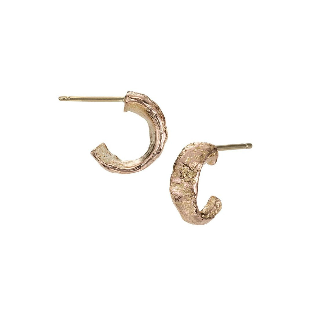 Small Molten Hoops in Rose Gold