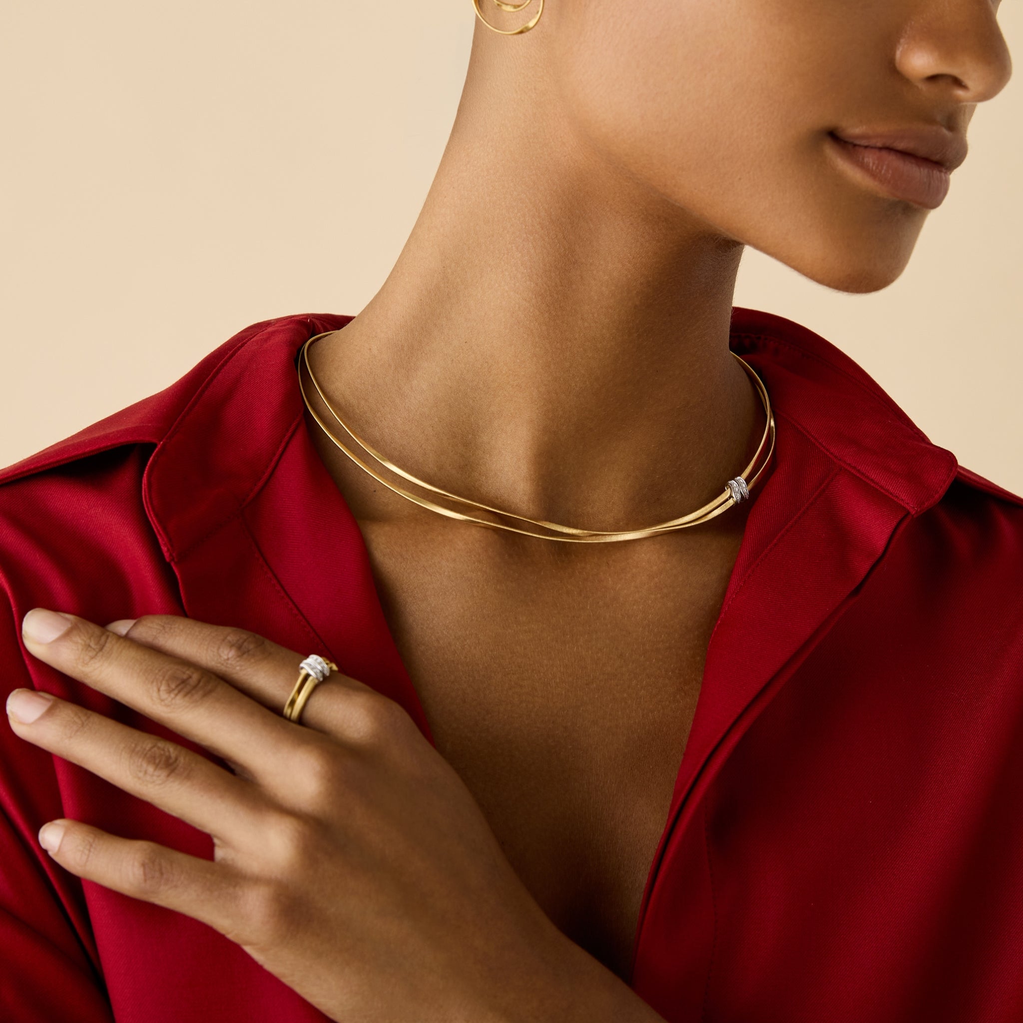 Marrakech Diamond Necklace in Yellow Gold and White Gold