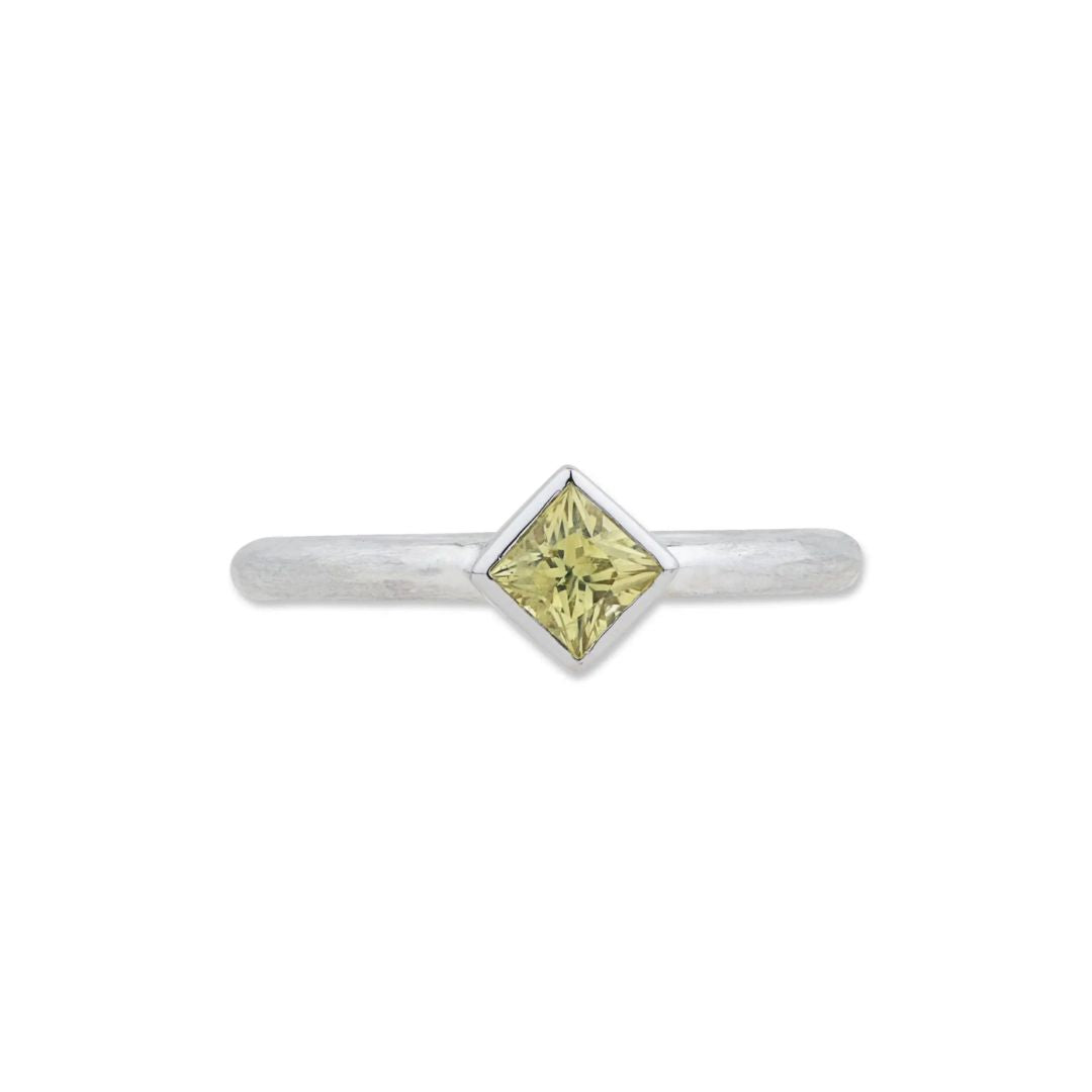 Prismic Yellow Sapphire Ring in Sterling Silver