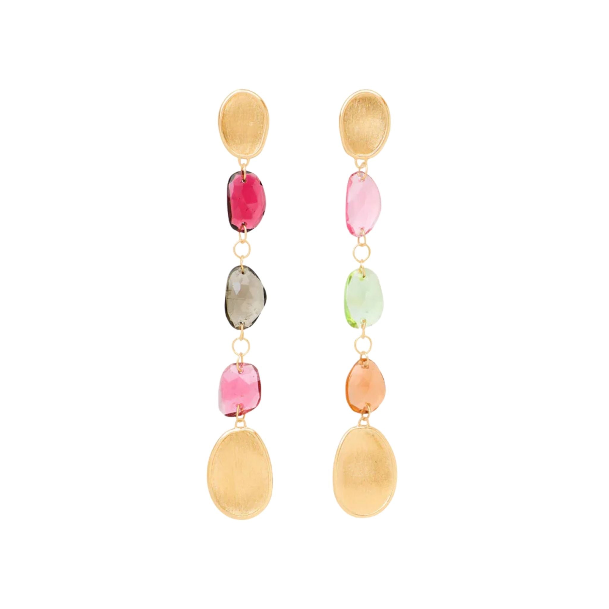 Lunaria Tourmaline Earrings in Yellow Gold