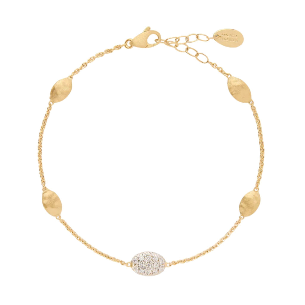 Siviglia Small Bean Diamond Bracelet in Yellow Gold and White Gold