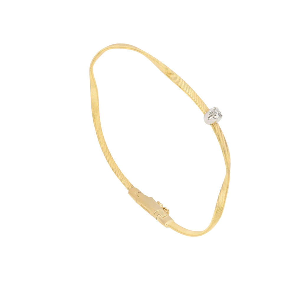 Marrakech Coil Diamond Bangle in Yellow Gold