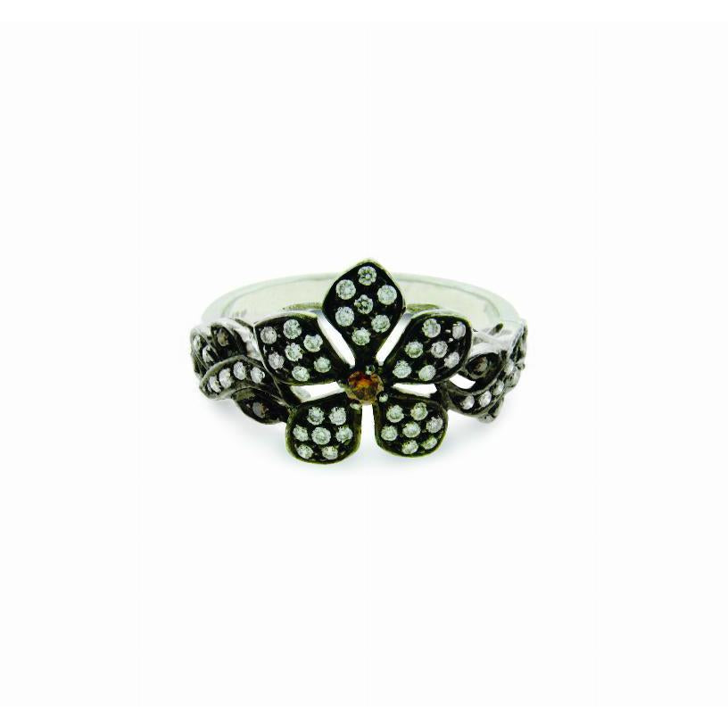 Enchanted Garden Orange and White Diamond Ring