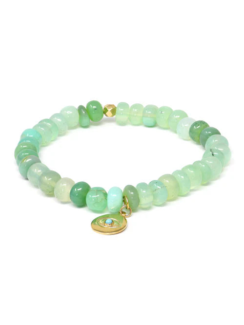 Bohème Evil Eye Charm Chrysoprase Bracelet