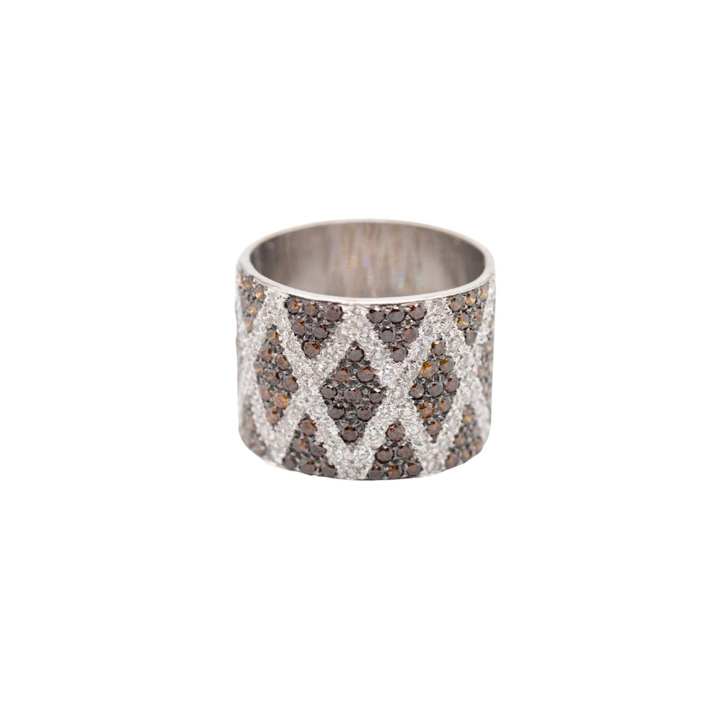 Argyle Burnt Orange and White Diamond Cigar Band