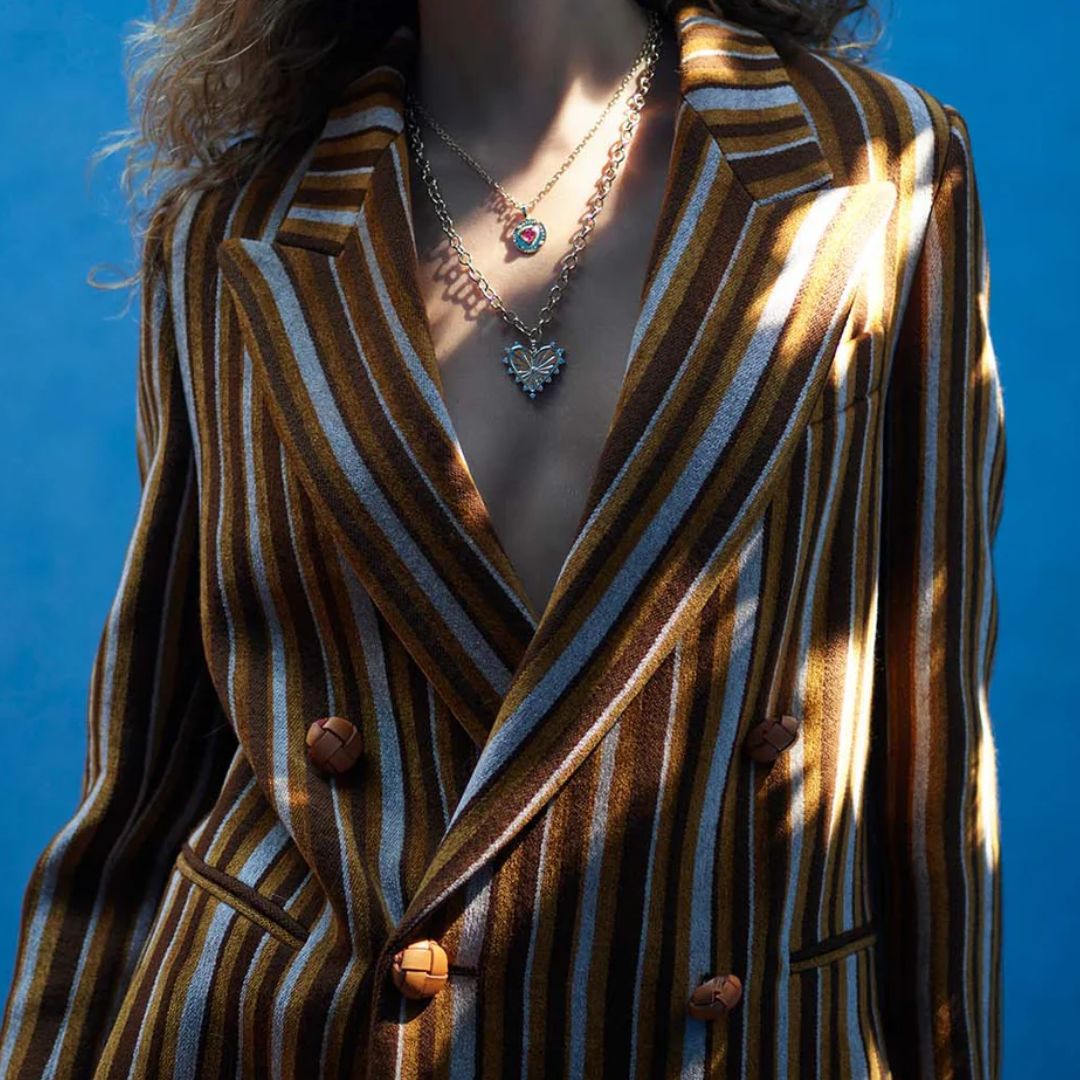 Pink Tourmaline Greek Love Charm in Yellow Gold