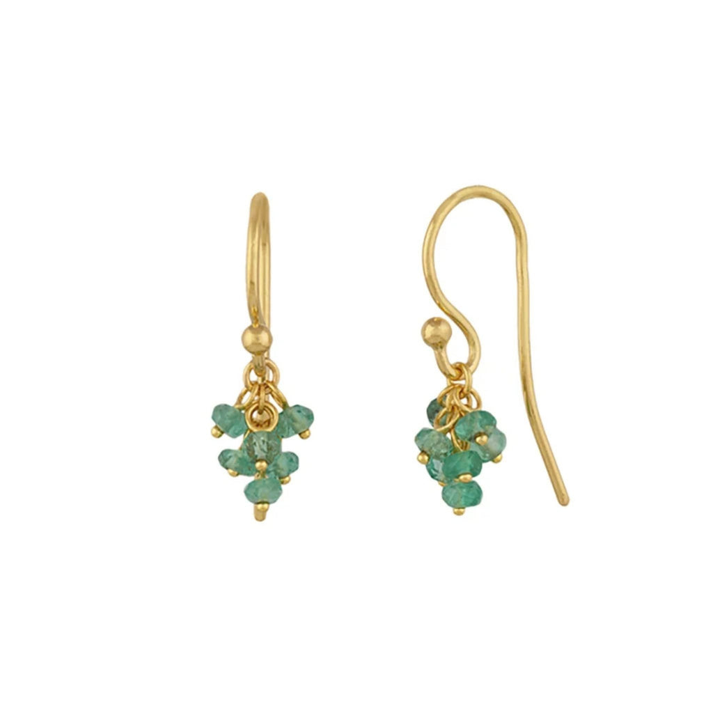 Boucle Emerald Tassel Drop Earrings in Yellow Gold