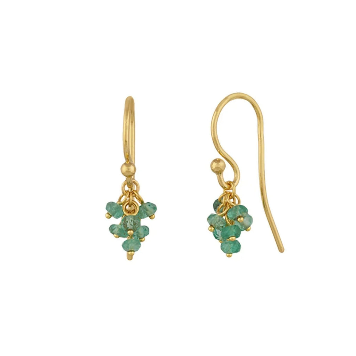 Boucle Emerald Tassel Drop Earrings in Yellow Gold