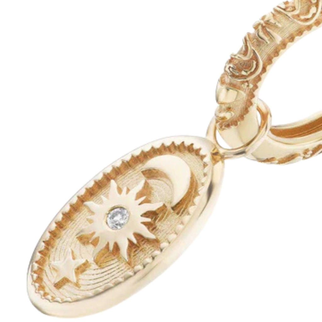Oval Southwestern Huggies in Yellow Gold